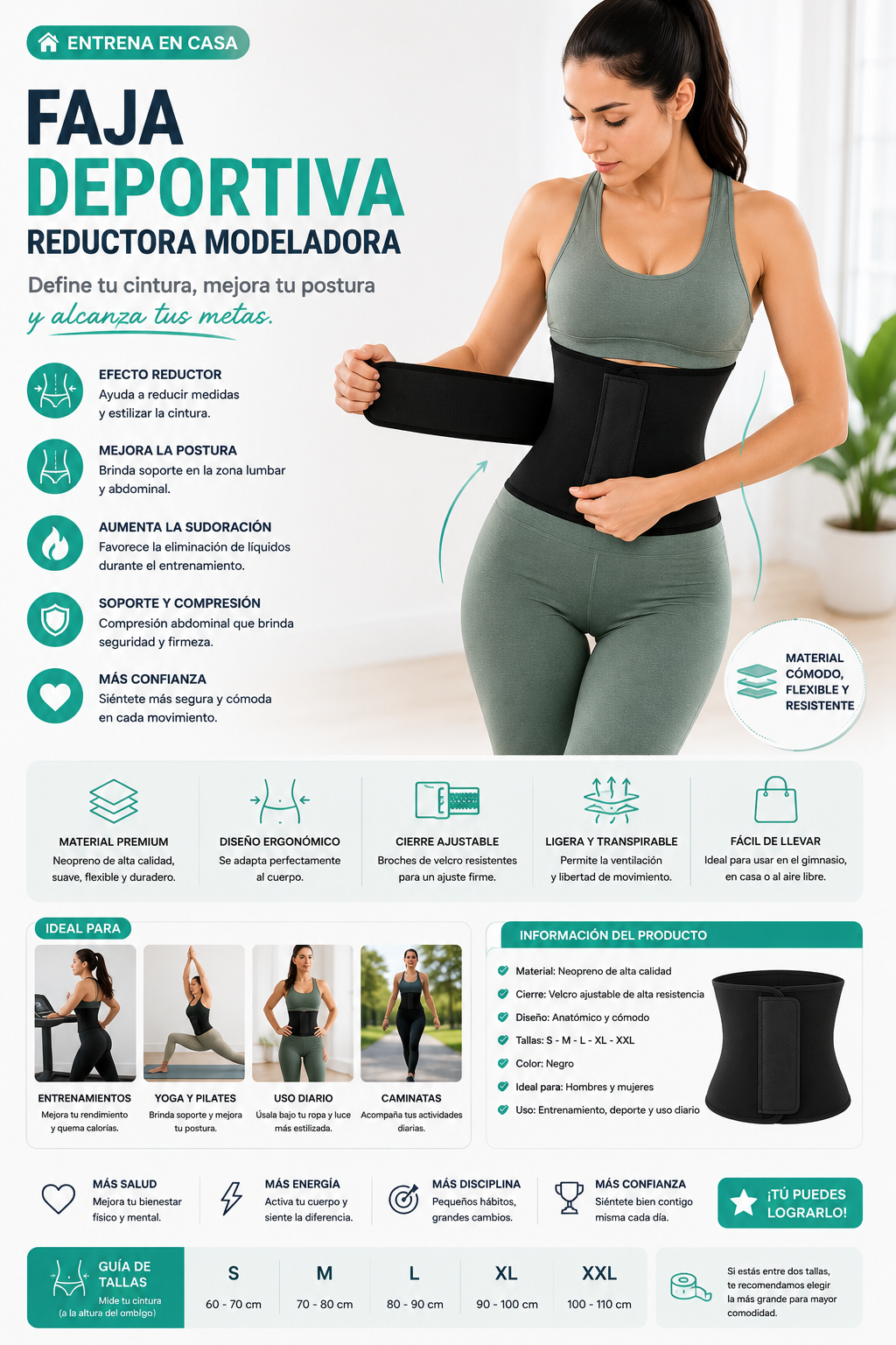 FAJA DEPORTIVA REDUCTORA MODELADORA