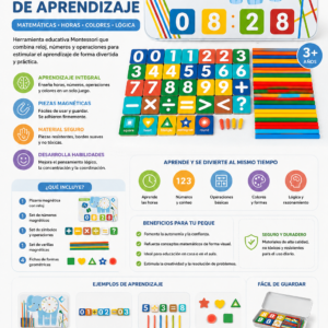 Aprendizaje reloj magnético preescolar Montessori