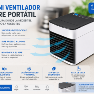 Mini Ventilador Aire Acondicionado Portatil